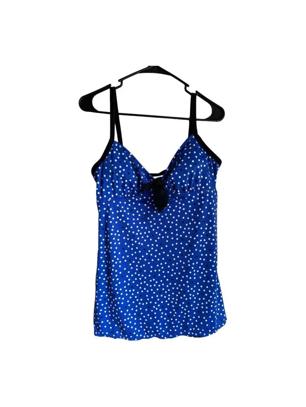 Kim Rogers | Women's Blue Polkadot One Piece Swimsuit | Size L | 0849